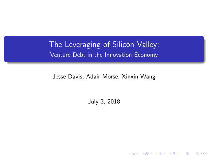 the leveraging of silicon valley