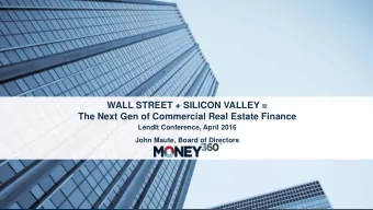 Click to edit Master title style  WALL STREET + SILICON VALLEY =  Marketplace Lending for