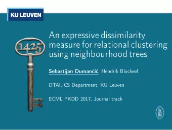 An expressive dissimilarity  measure for relational clustering  using neighbourhood trees