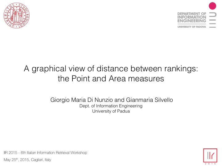 a graphical view of distance between rankings the point