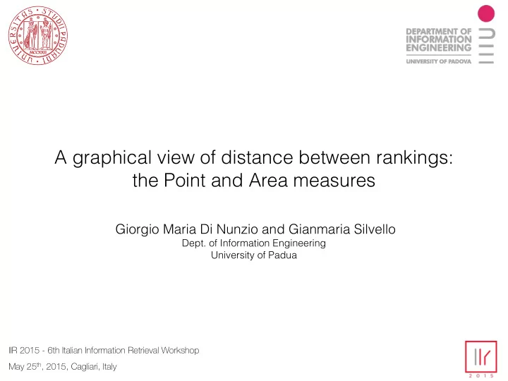 a graphical view of distance between rankings the point