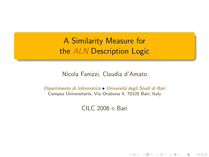 a similarity measure for the aln description logic