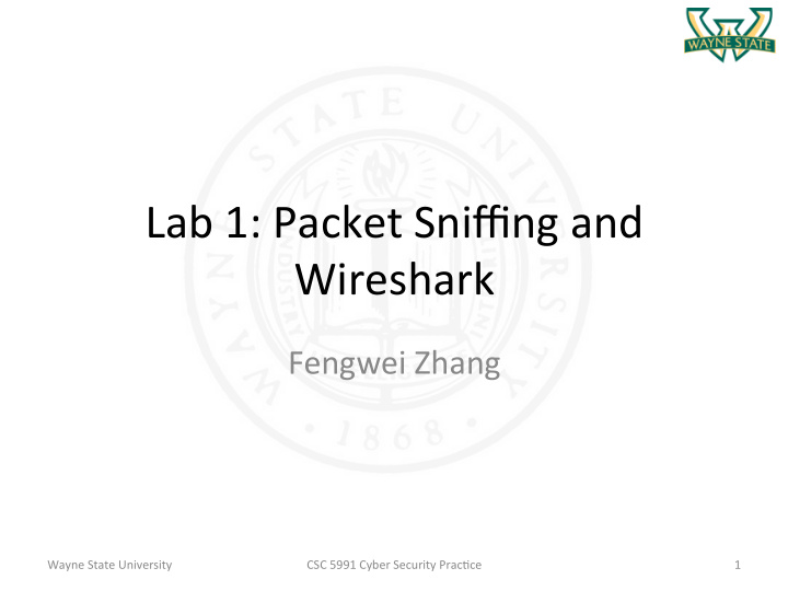 lab 1 packet sniffing and wireshark