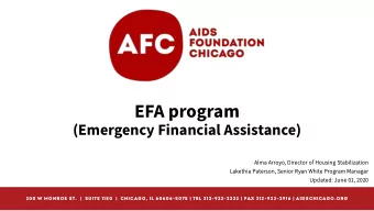 EFA program  (Emergency Financial Assistance)  Al  Alma Ar  Arroy  oyo, Di  Director  or of H  of