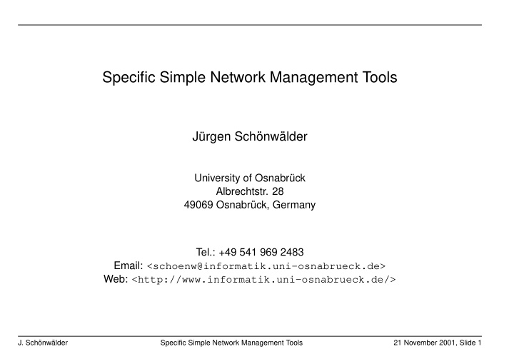 specific simple network management tools
