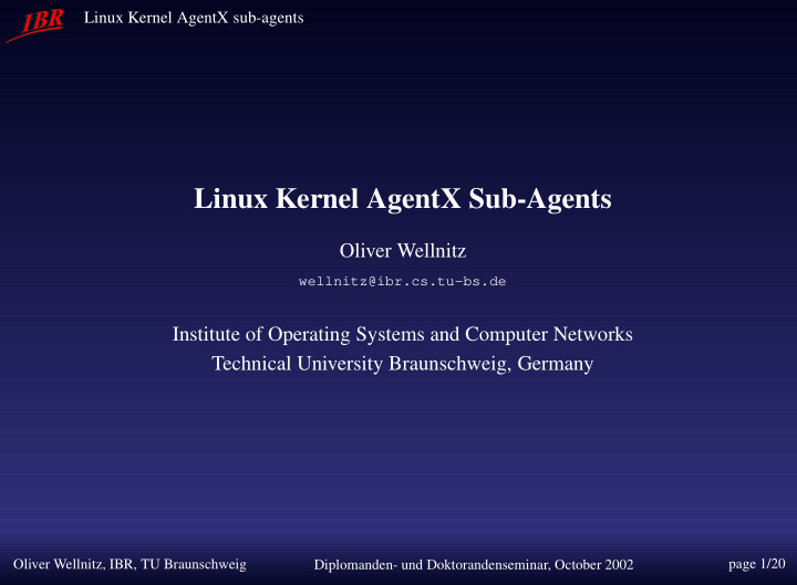 linux kernel agentx sub agents