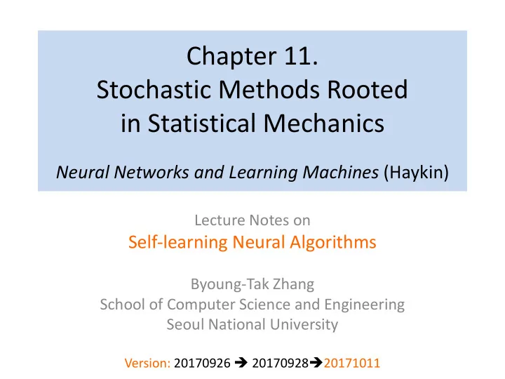 chapter 11 stochastic methods rooted in statistical