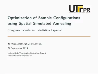 Optimization of Sample Configurations  using Spatial Simulated Annealing  Congreso Escuela en