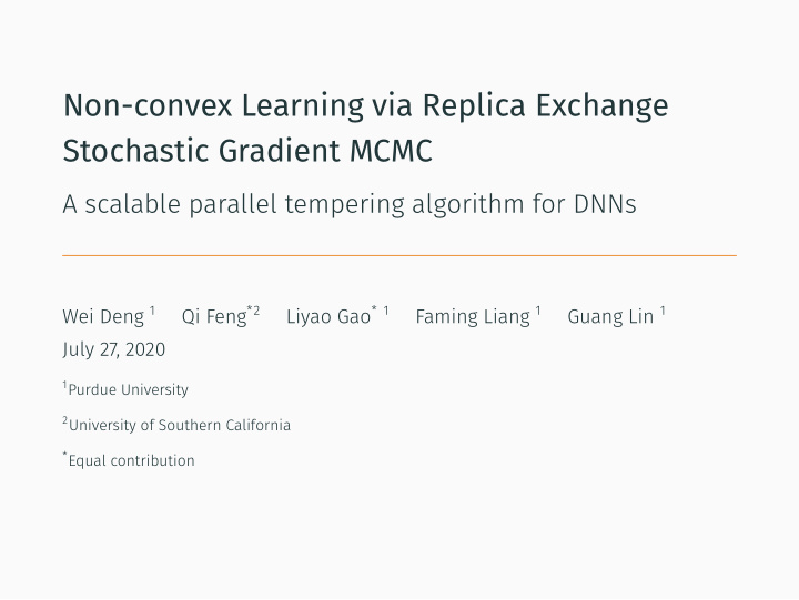 non convex learning via replica exchange stochastic