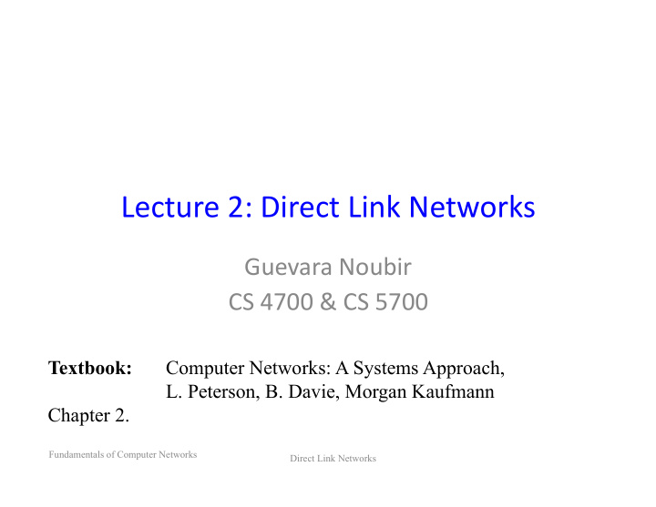 lecture 2 direct link networks