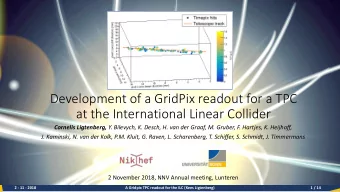 at the International Linear Collider Cornelis Ligtenberg, Y. Bilevych, K. Desch, H. van der Graaf,