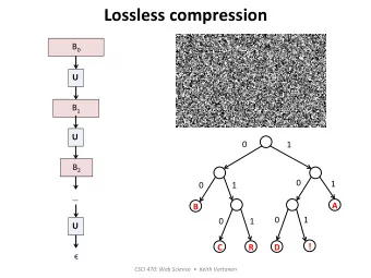 Lossless  compression   B 0   U  B 1   U   0  1 B 2    0  1  1  0      A