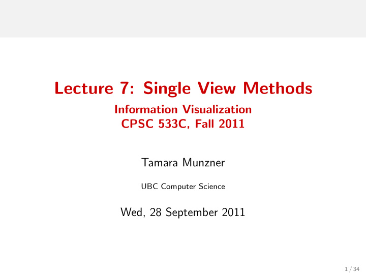 lecture 7 single view methods