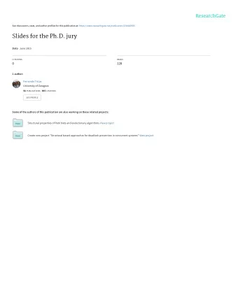 Slides for the Ph.D. jury Data  June 2015  CITATIONS  READS  0  128  1 author:  Fernando Tricas