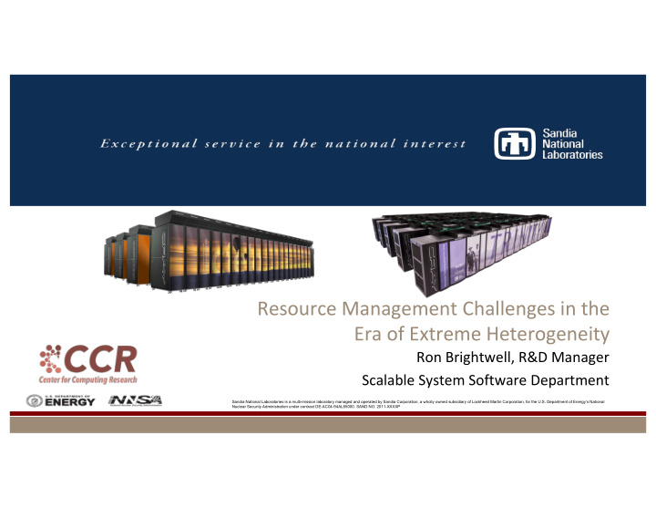 resource management challenges in the era of extreme