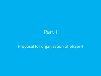 Part I  Proposal for organisation of phase-I  Management team  Spokes  Deputy  Technical