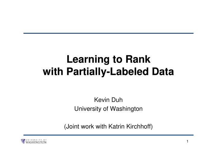 learning to rank learning to rank with partially labeled