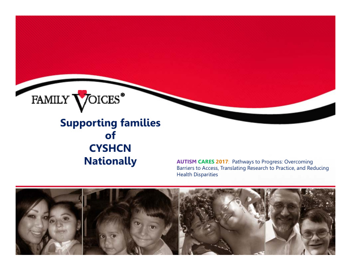 supporting families of cyshcn nationally