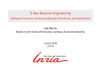 S-Box Reverse-Engineering  Boolean Functions, American/Russian Standards, and Butterflies  Lo
