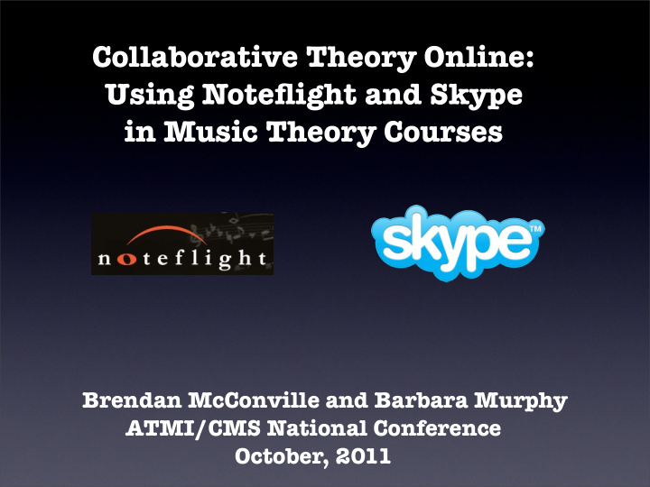 collaborative theory online using noteflight and skype in