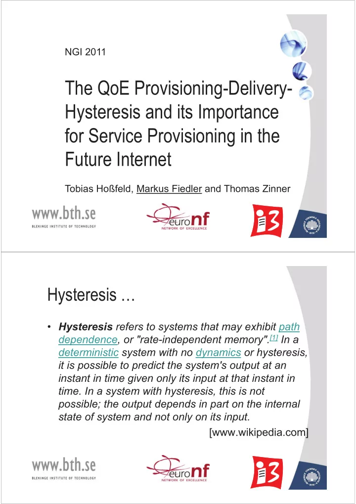 the qoe provisioning delivery g y