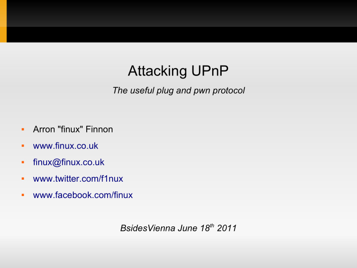 attacking upnp