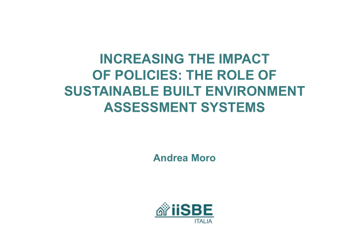 increasing the impact of policies the role of sustainable