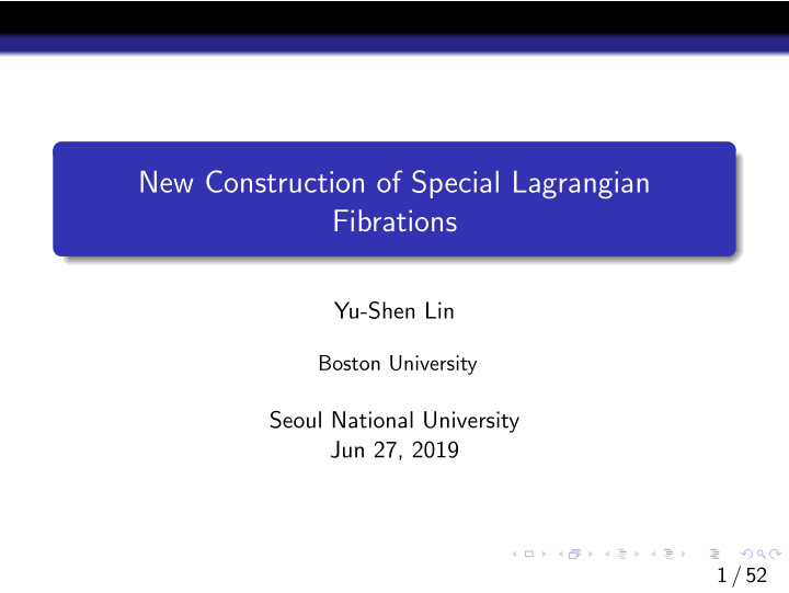 new construction of special lagrangian fibrations