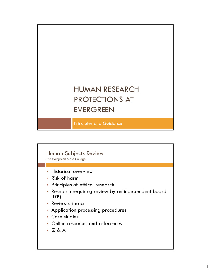 human research protections at evergreen