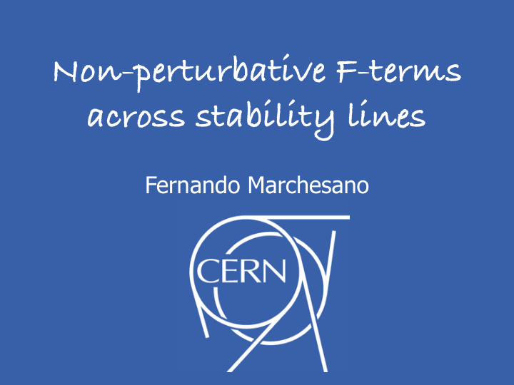 non perturbative f terms across stability lines