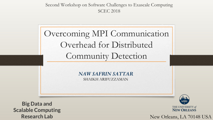 overcoming mpi communication overhead for distributed