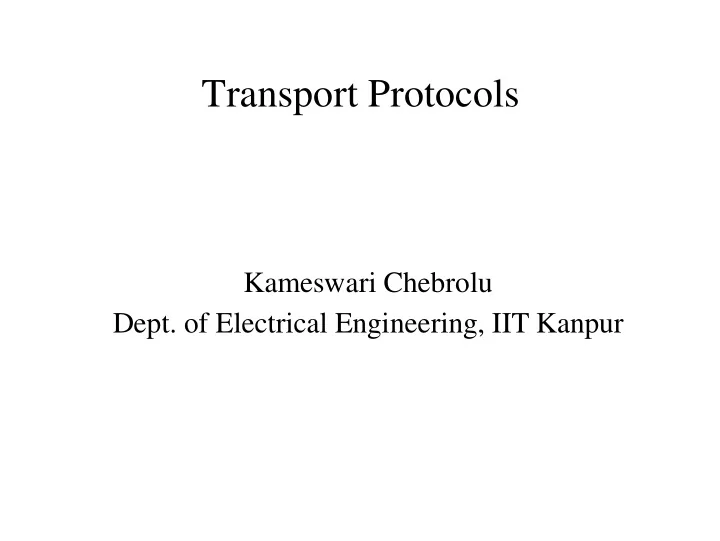 transport protocols