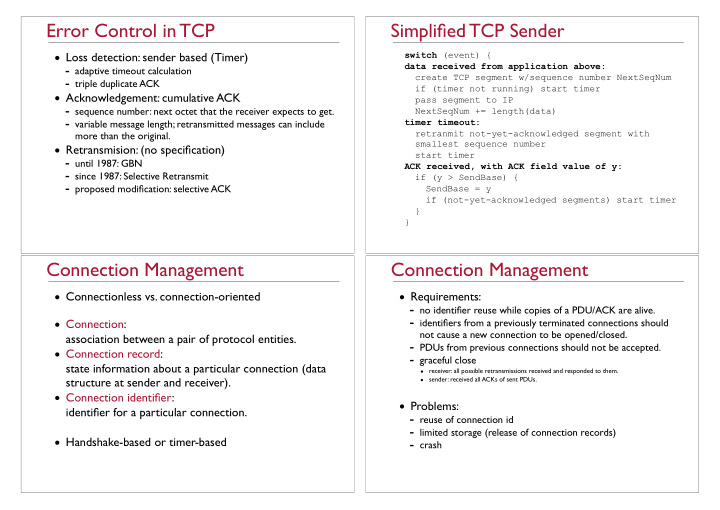 error control in tcp simplified tcp sender