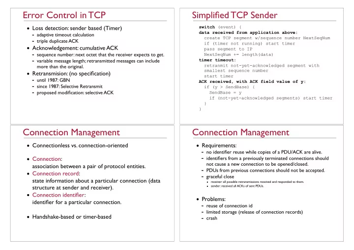 error control in tcp simplified tcp sender