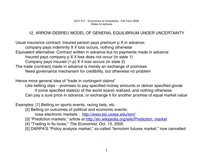 12 arrow debreu model of general equilibrium under