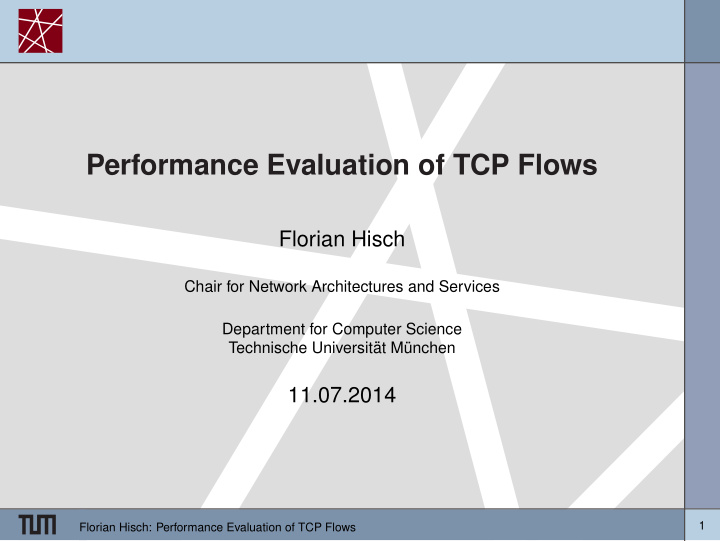 performance evaluation of tcp flows