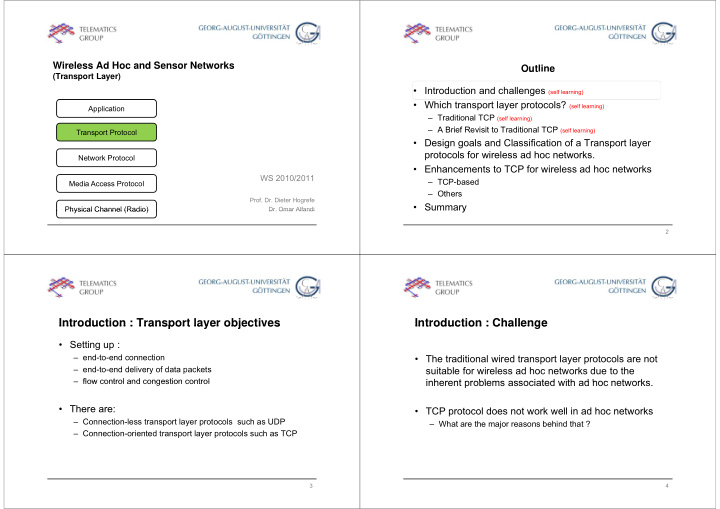 introduction transport layer objectives introduction