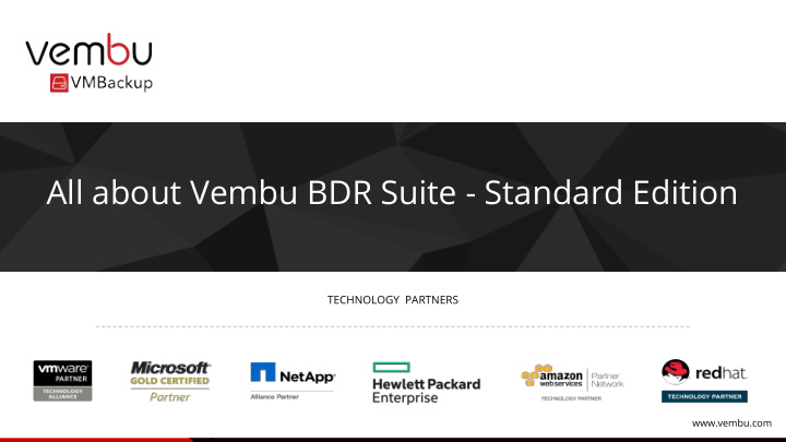 all about vembu bdr suite standard edition