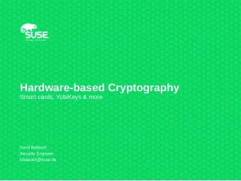 Hardware-based Cryptography  Smart cards, YubiKeys &amp; more  Karol Babioch  Security Engineer