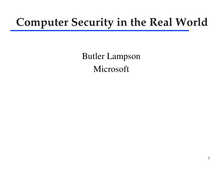 computer security in the real world