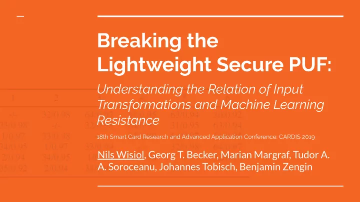breaking the lightweight secure puf