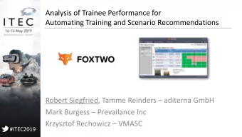 Krzysztof Rechowicz  VMASC  #ITEC2019  About aditerna GmbH  Data Warehouse  M&amp;S, MSaaS,