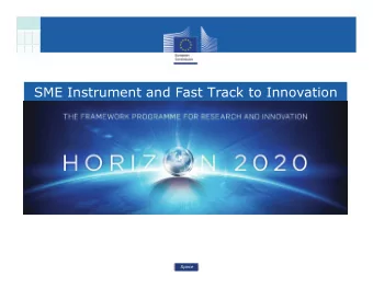 SME Instrument and Fast Track to Innovation  Space  SME Instrument and Fast Track to Innovation  WP