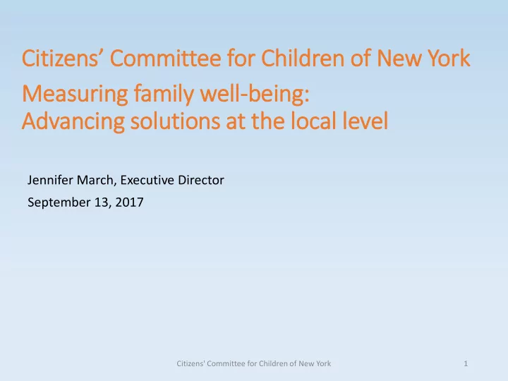 citizens committee for children of new york measuring