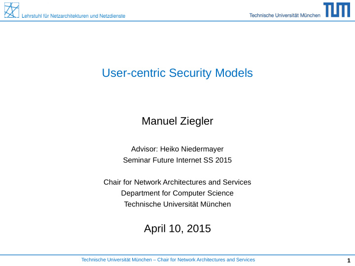 user centric security models