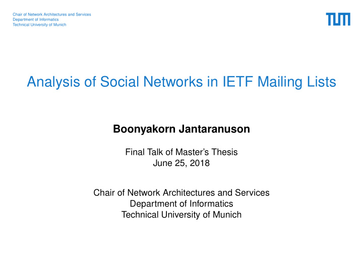 analysis of social networks in ietf mailing lists