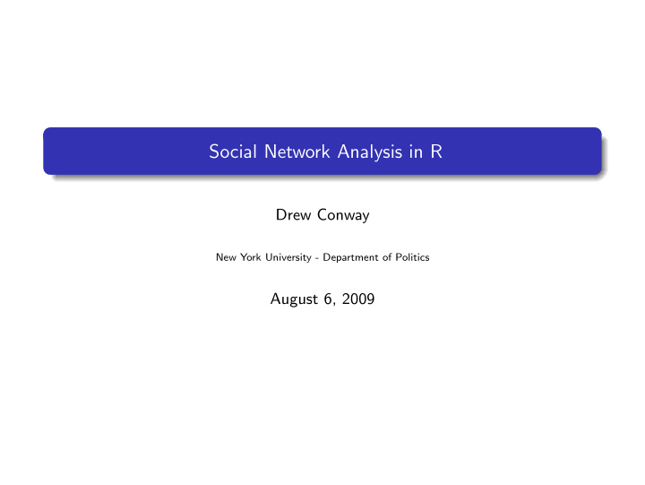 social network analysis in r
