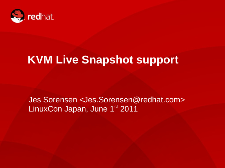kvm live snapshot support