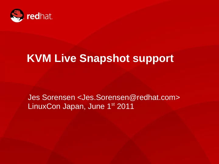 kvm live snapshot support