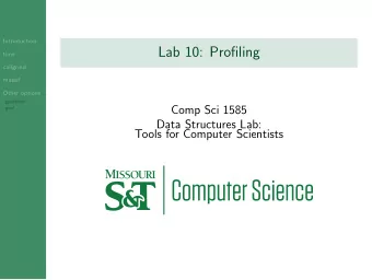Lab 10: Profiling  time  callgrind  massif  Other options  gperftool  Comp Sci 1585  perf  Data